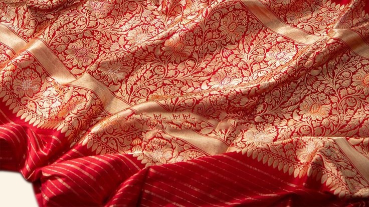 Zari brocade border detail